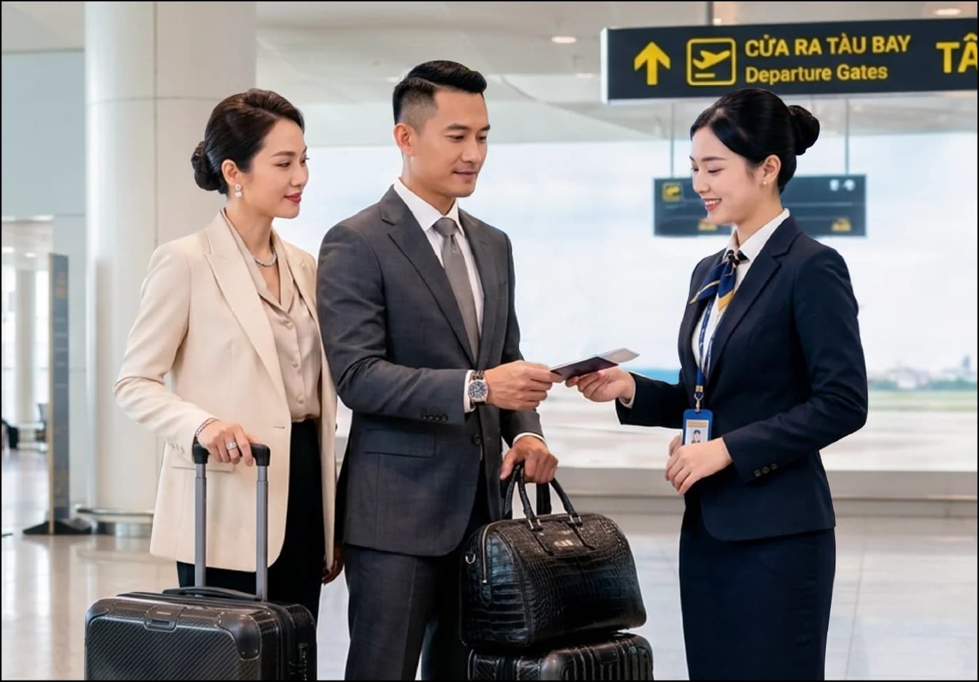 Khách công tác được hỗ trợ tại sân bay