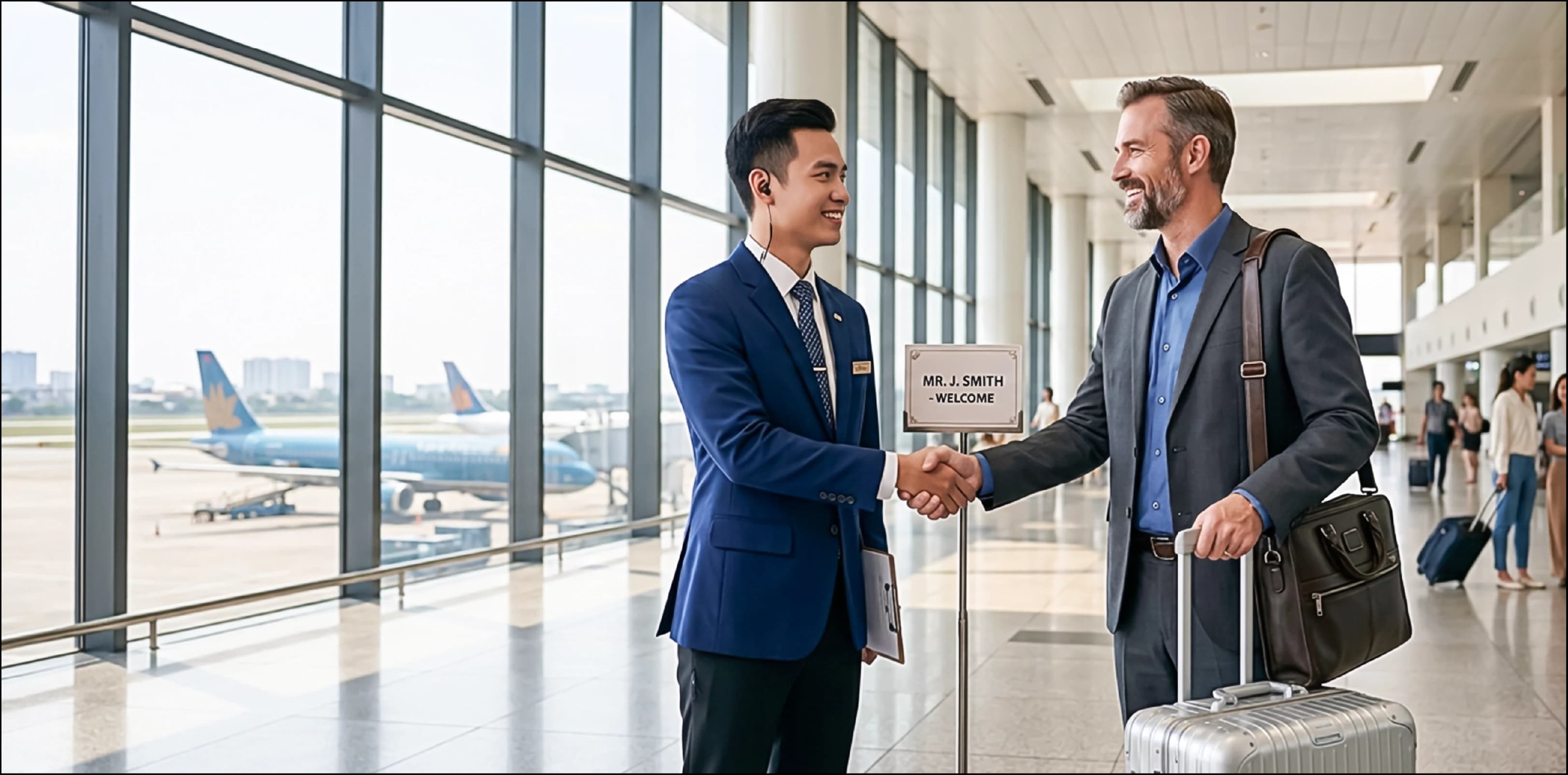 Nhân viên Fast Pass đón du khách tại sân bay